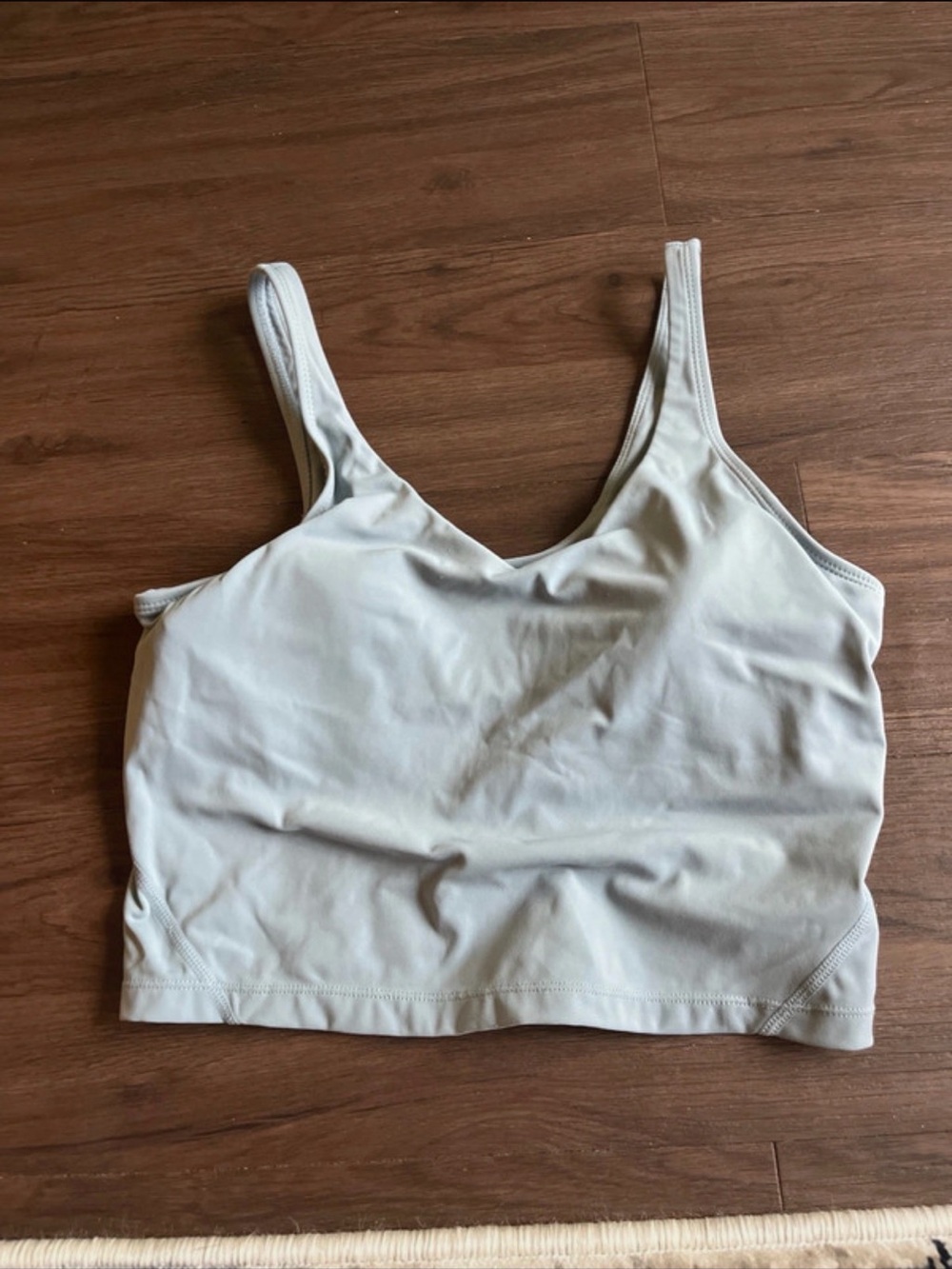 Athletic Pale Blue Cropped V-Neck Tank